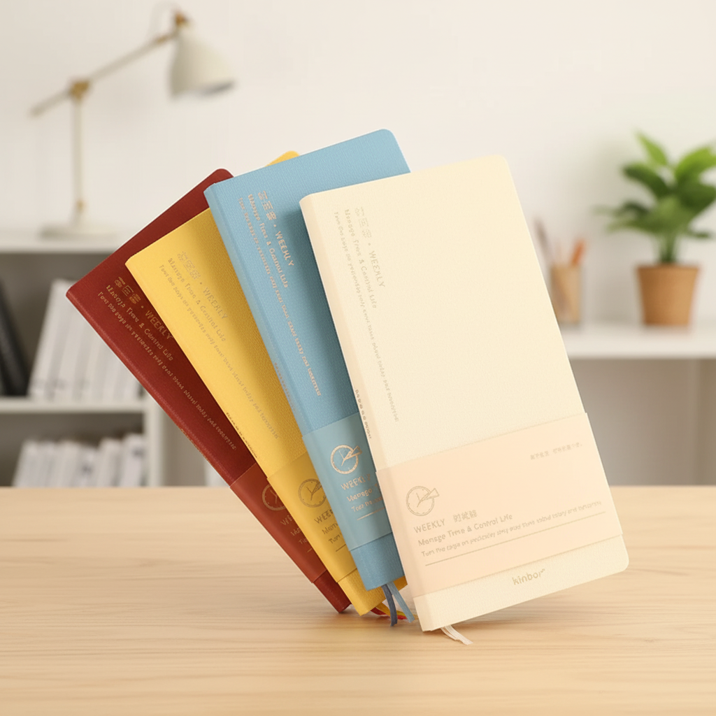 Undated weekly planner notebook with portable slim design