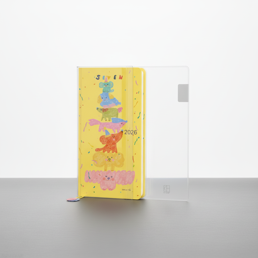 Compact weekly planner with ribbon markers and limited edition cover