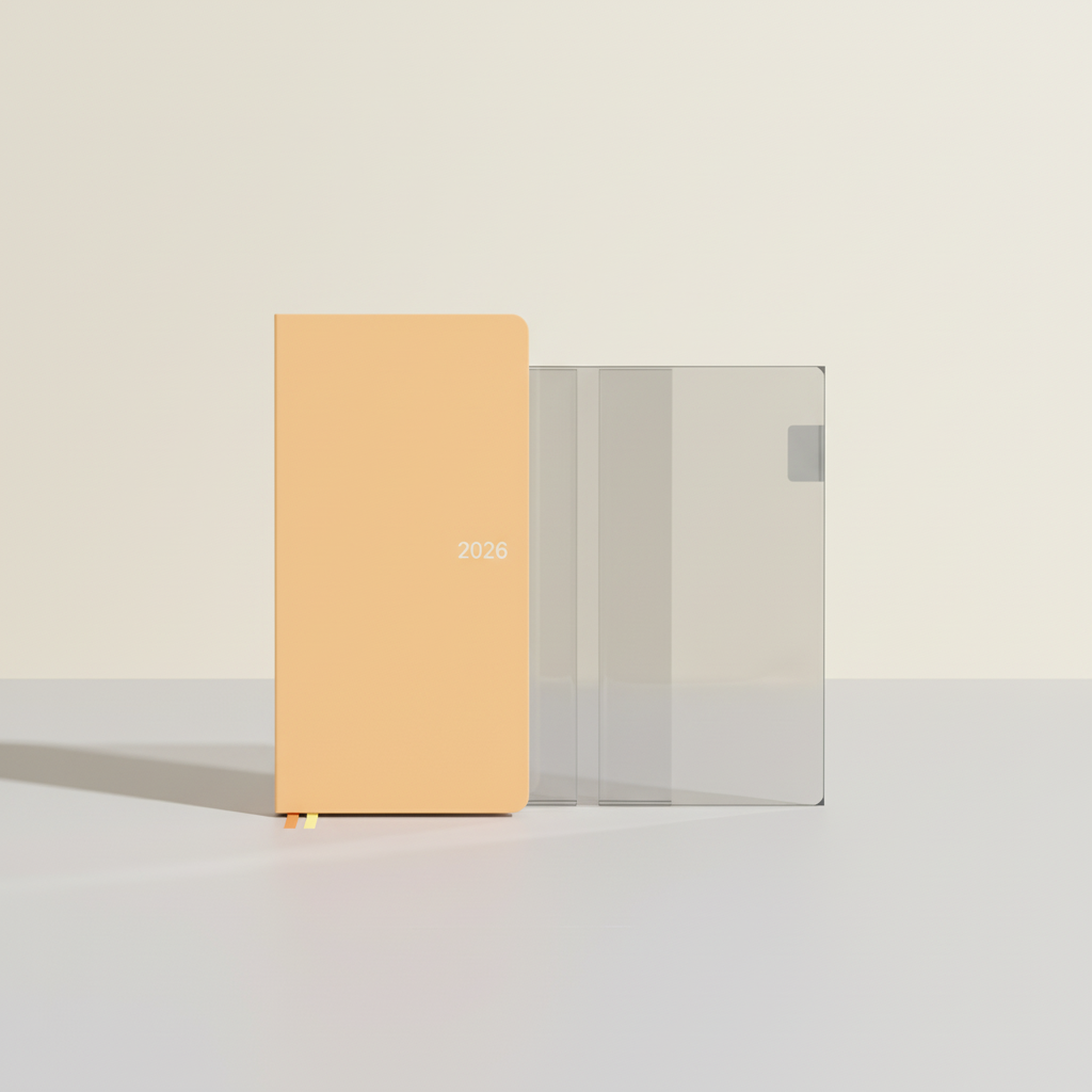 Compact weekly planner with ribbon markers and limited edition cover