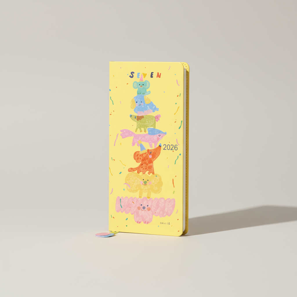Compact weekly planner with ribbon markers and limited edition cover