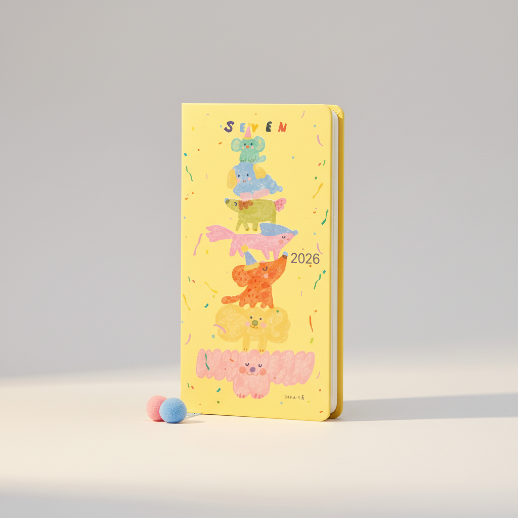 Compact weekly planner with ribbon markers and limited edition cover