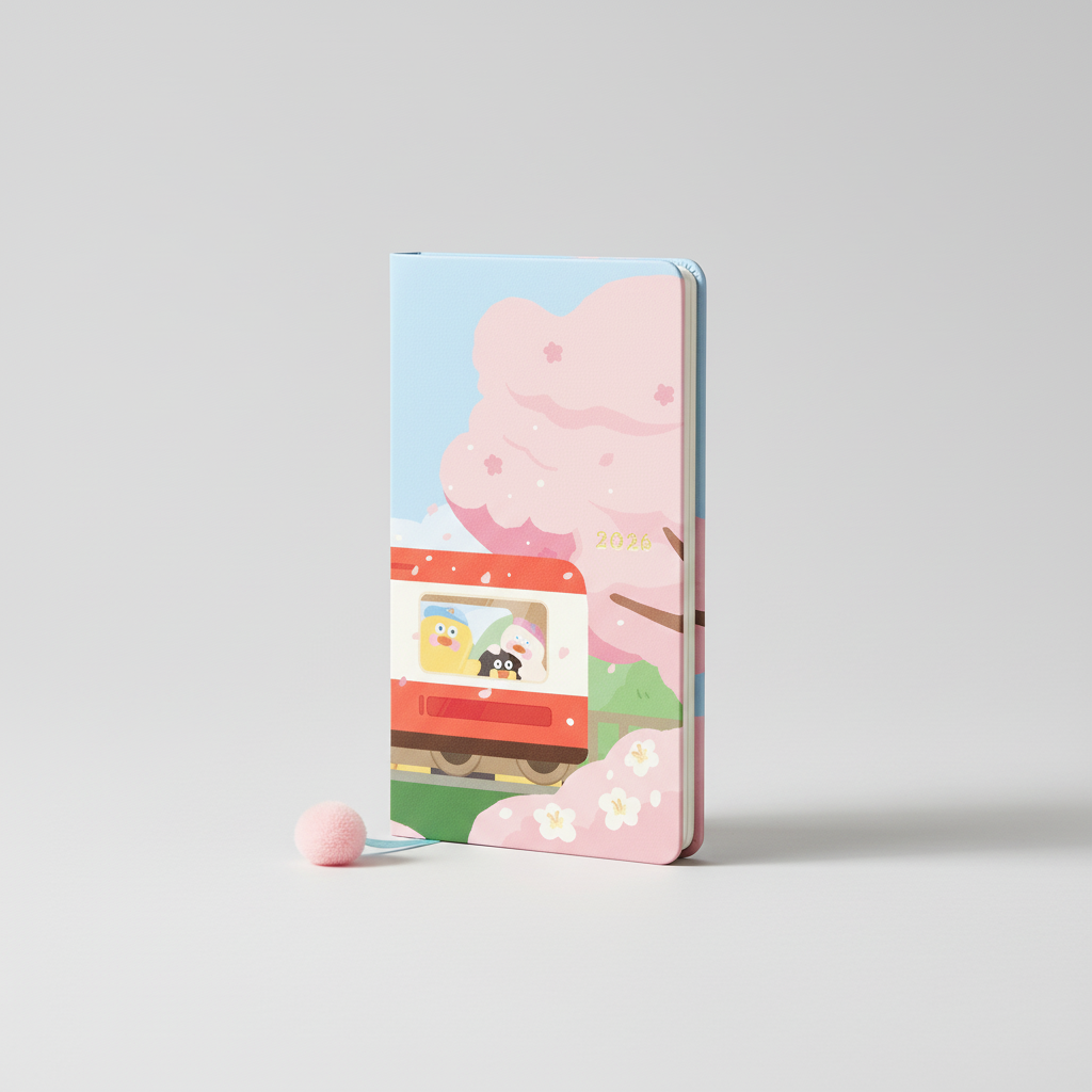 Compact weekly planner with ribbon markers and limited edition cover