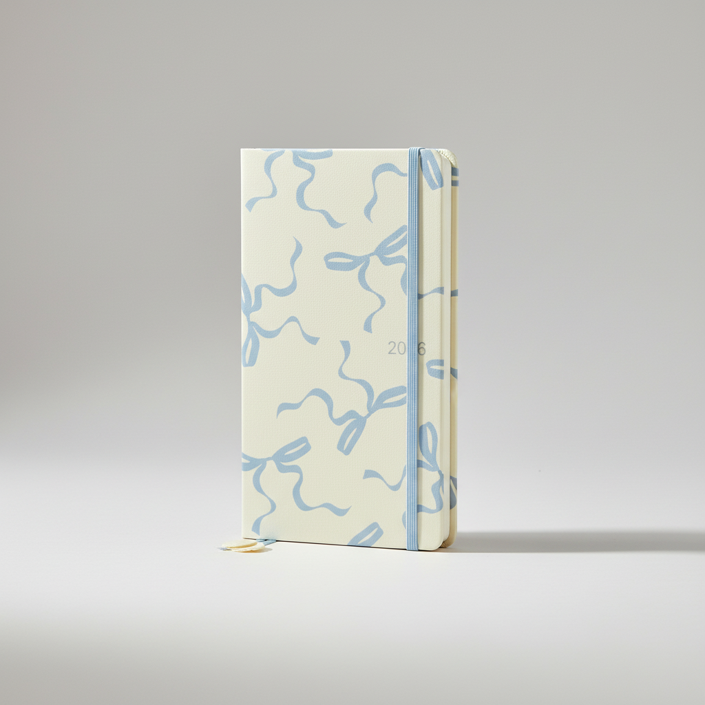 Compact weekly planner with ribbon markers and limited edition cover