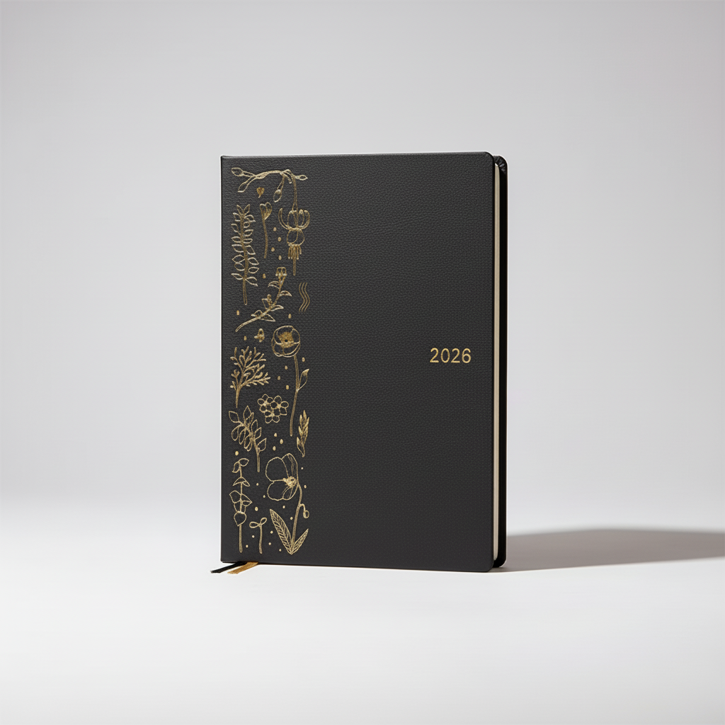Full year planner notebook with daily weekly and yearly layouts A5 A6
