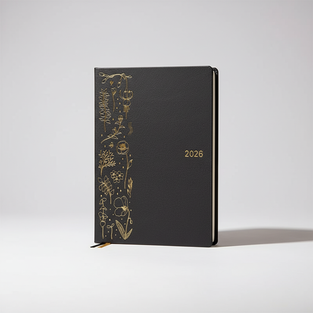 Full year planner notebook with daily weekly and yearly layouts A5 A6