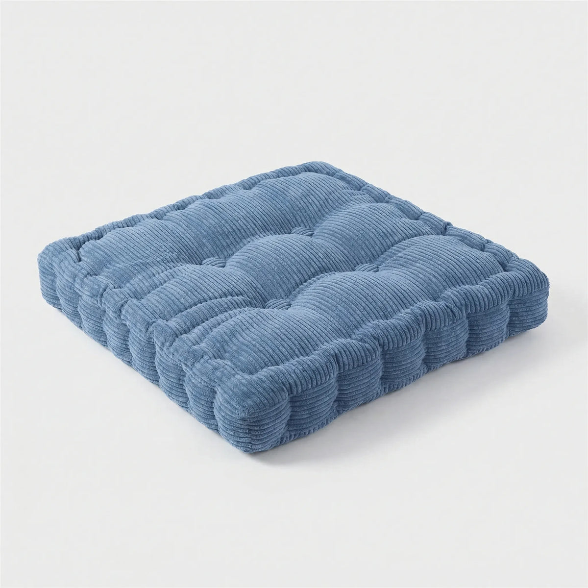 Thick quilted seat cushion with deep stitching and supportive padding