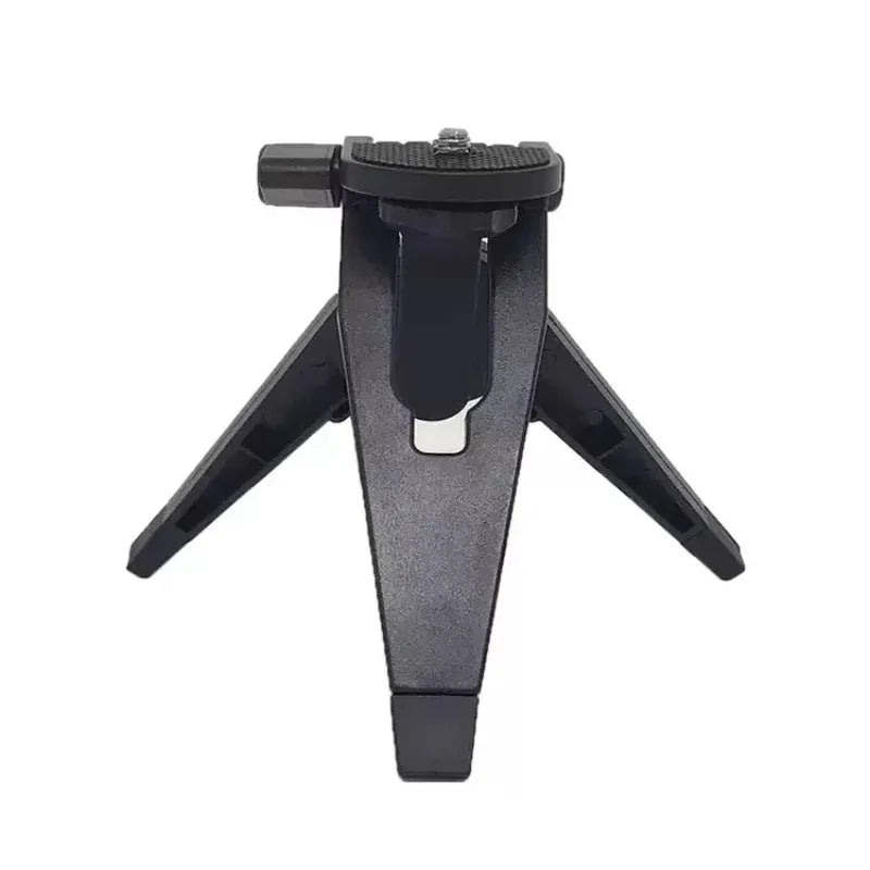 Portable mini folding tripod with universal camera mount and stable legs