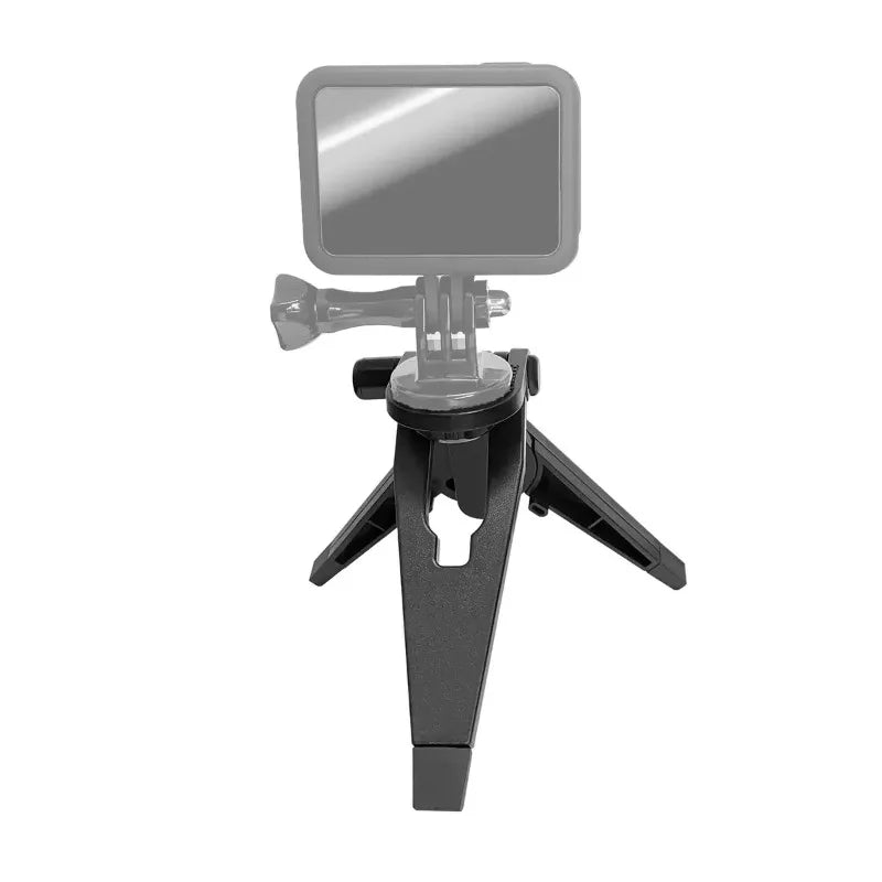 Portable mini folding tripod with universal camera mount and stable legs
