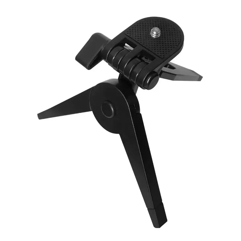 Portable mini folding tripod with universal camera mount and stable legs