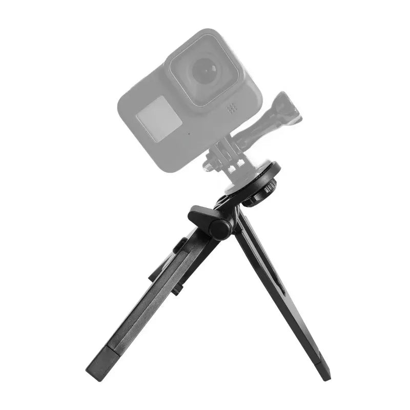 Portable mini folding tripod with universal camera mount and stable legs