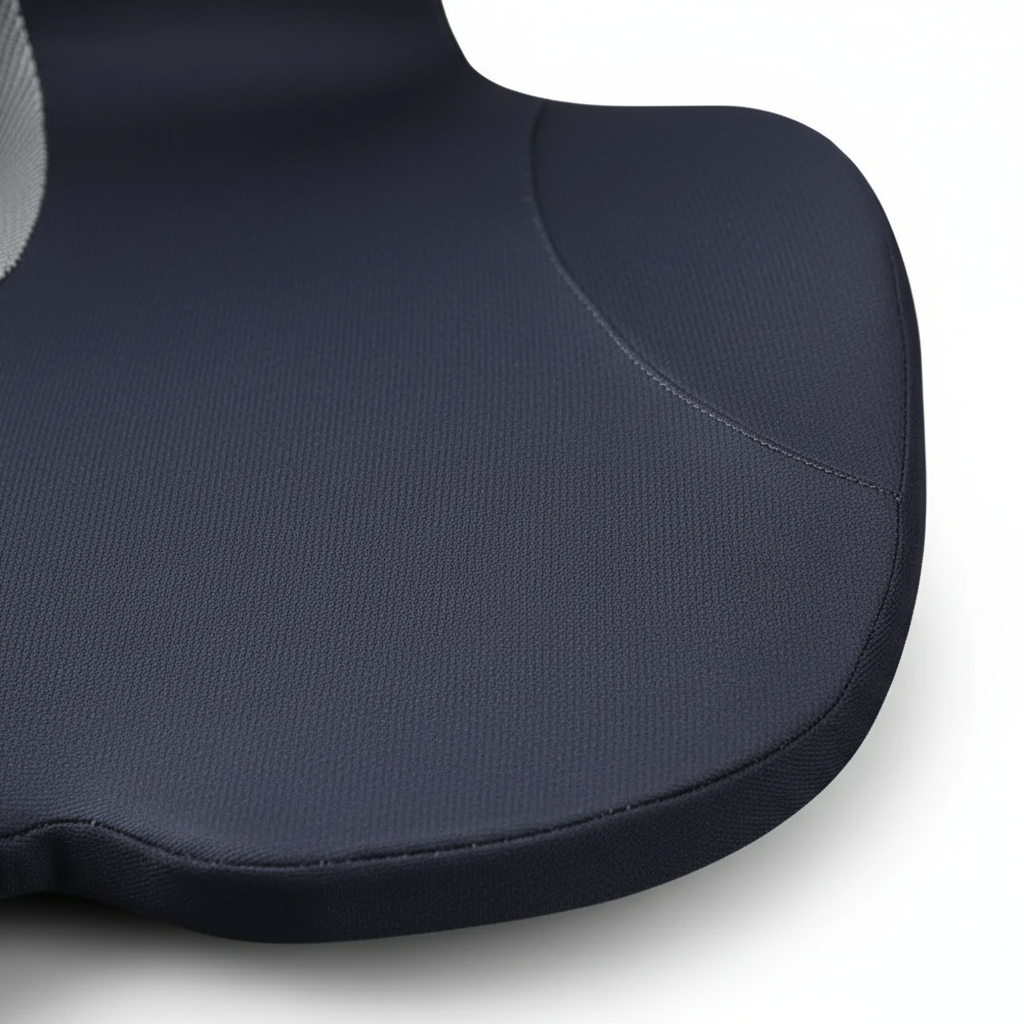 L shaped ergonomic seat cushion with memory foam and anti-slip base