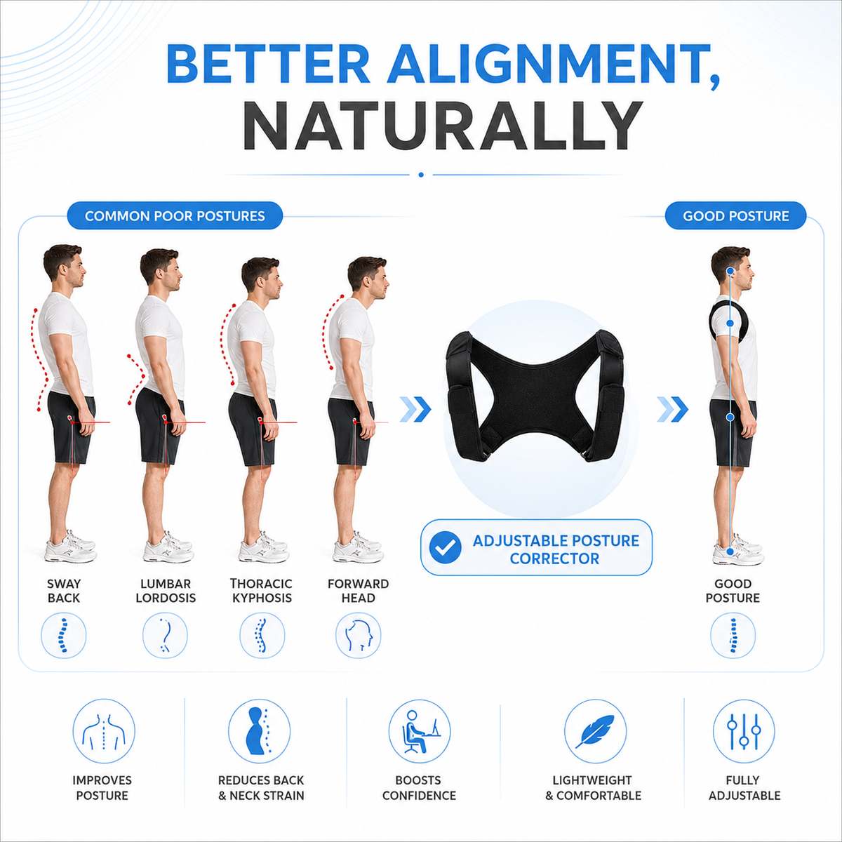 Thrives Outdoor | PostuSure Adjustable Shoulder Posture Brace