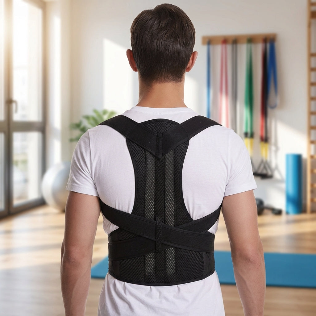 Adjustable posture corrector back brace for men and women