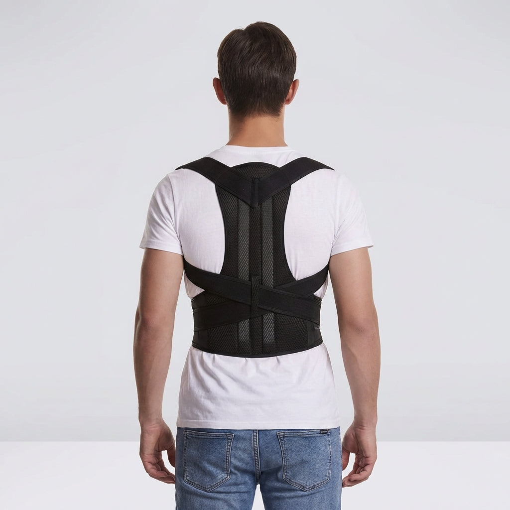 Adjustable posture corrector back brace for men and women