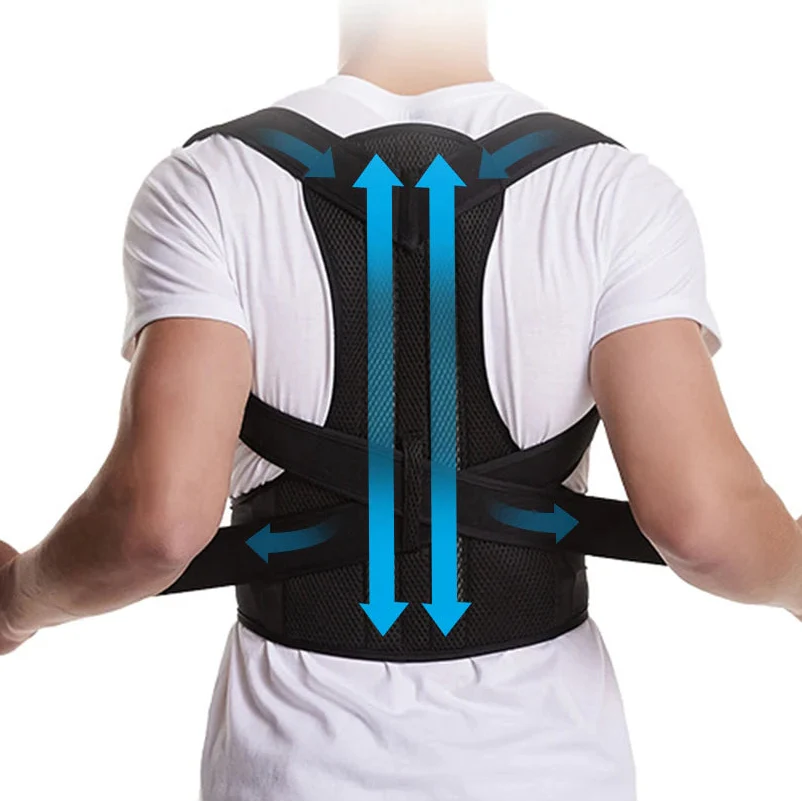 Adjustable posture corrector back brace for men and women