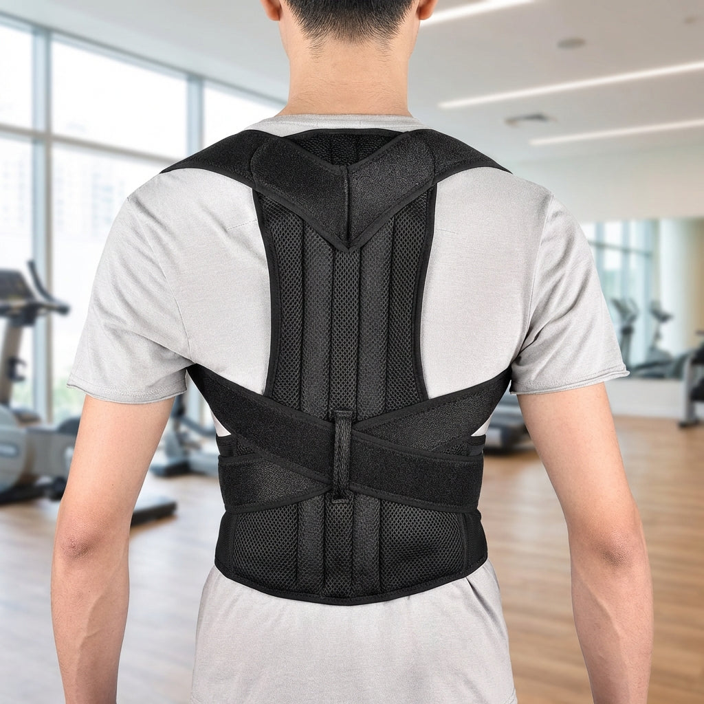 Adjustable lumbar posture corrector vest for back support