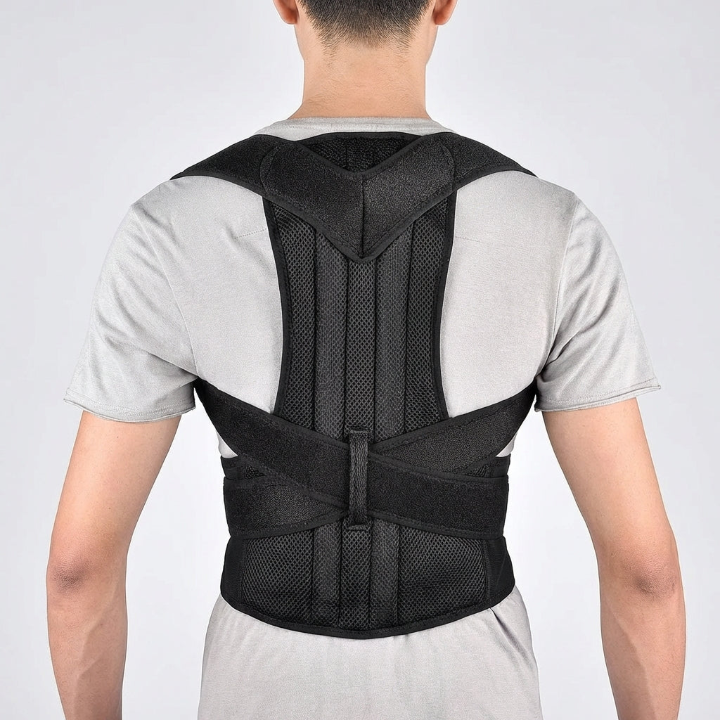Adjustable lumbar posture corrector vest for back support