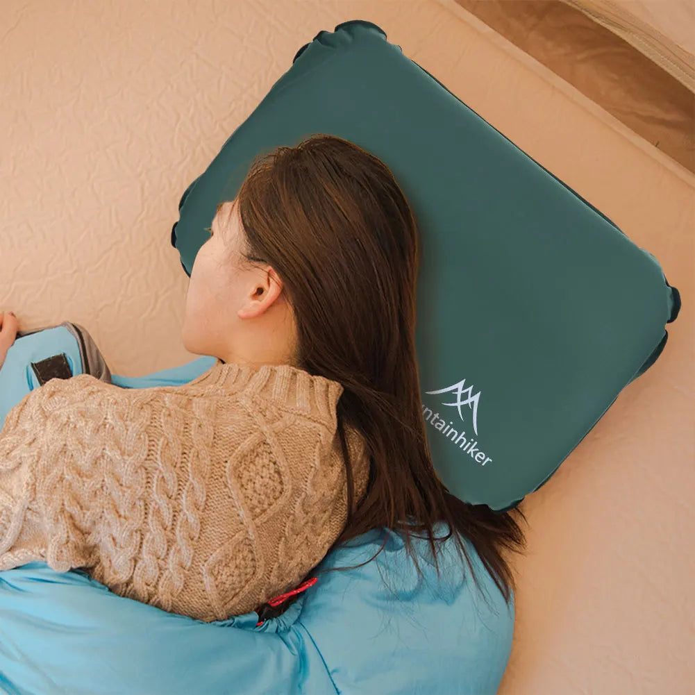 Ultralight self-inflating camping pillow with compact design