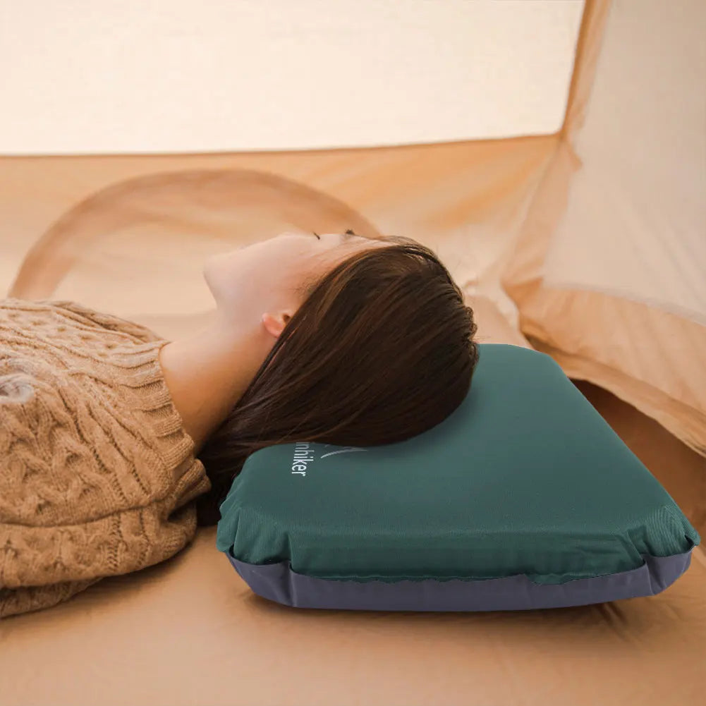 Ultralight self-inflating camping pillow with compact design