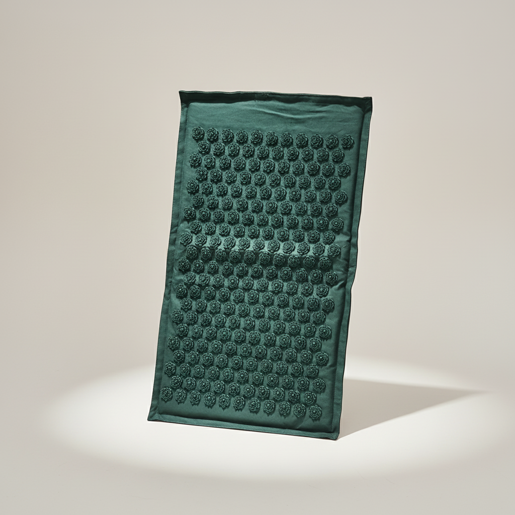 Portable acupressure mat set with lotus points for tension relief