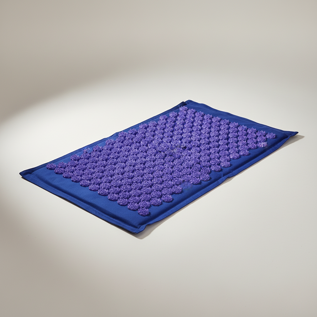 Portable acupressure mat set with lotus points for tension relief