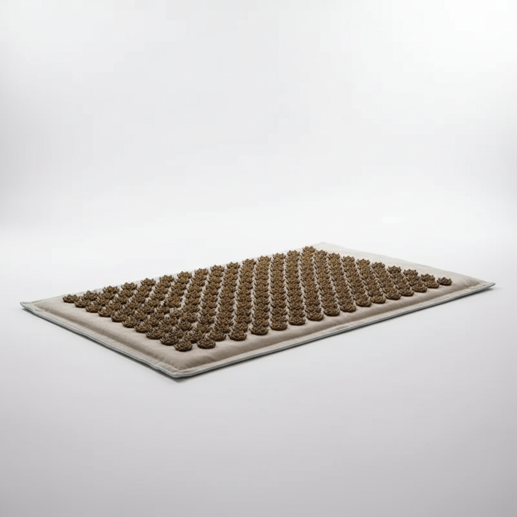 Portable acupressure mat set with lotus points for tension relief