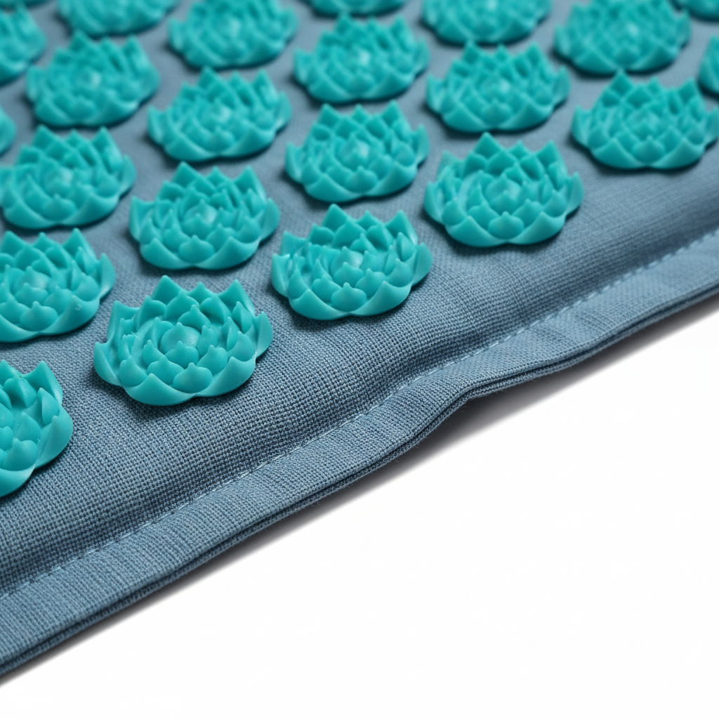 Portable acupressure mat set with lotus points for tension relief
