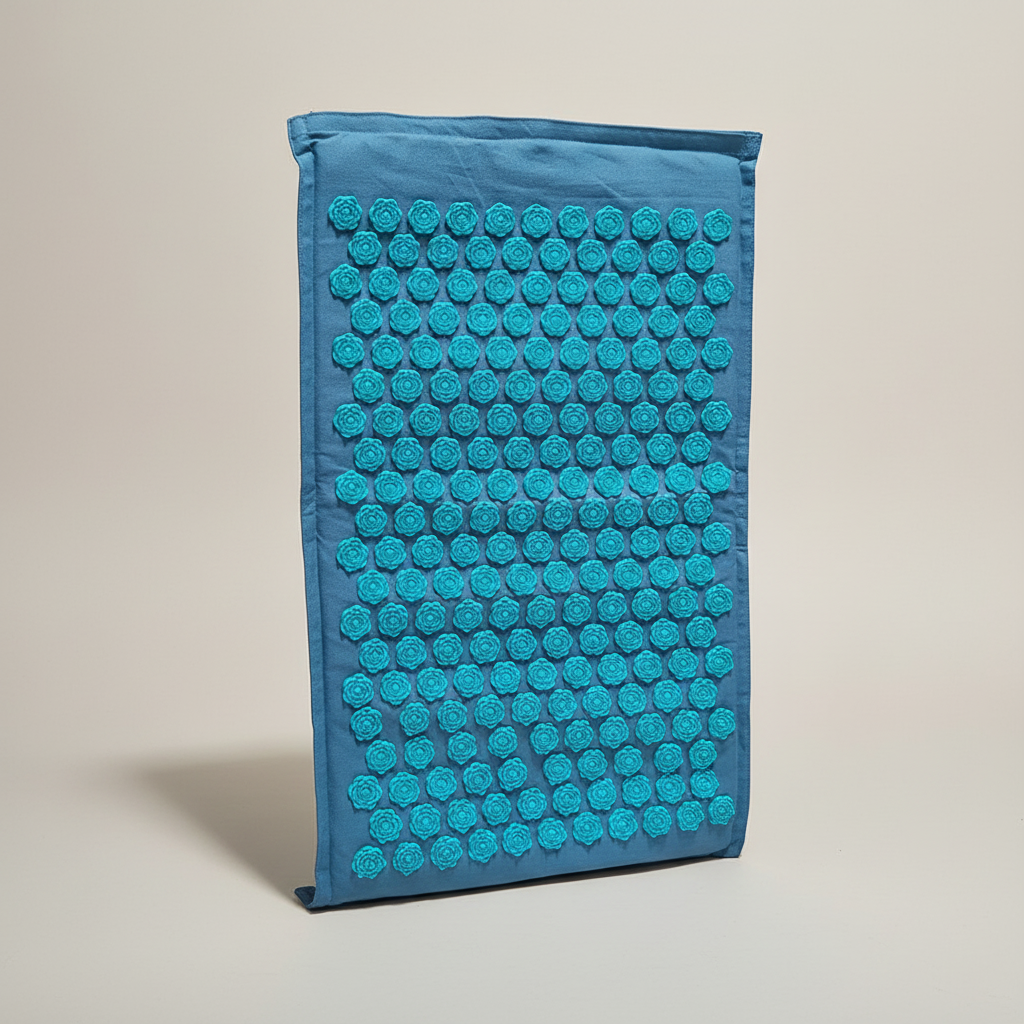Portable acupressure mat set with lotus points for tension relief