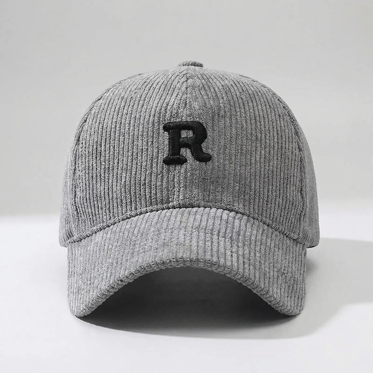 Structured corduroy baseball cap with 3D embroidered detail