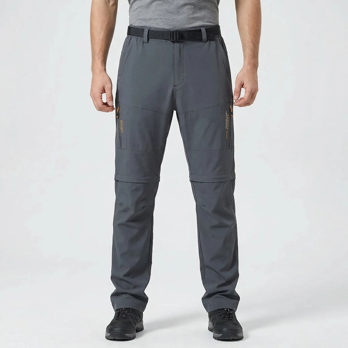 Men's cargo zip-off hiking trousers quick-dry with zip pockets
