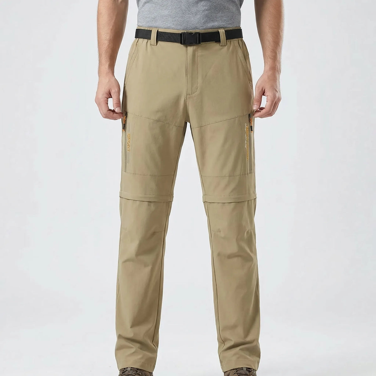 Men's cargo zip-off hiking trousers quick-dry with zip pockets