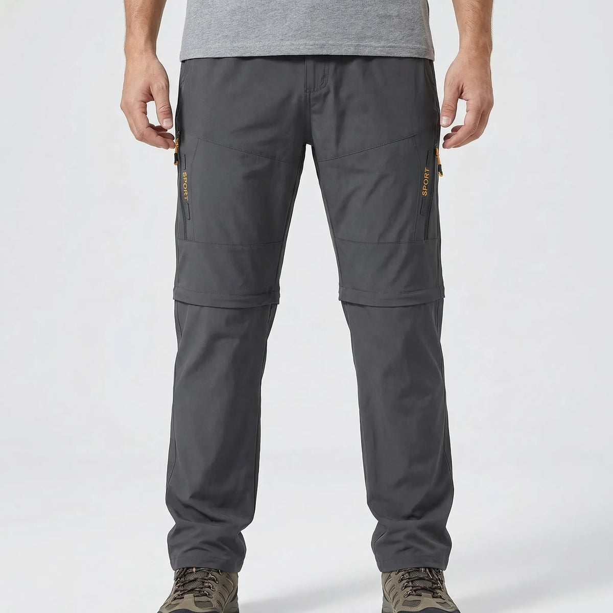 Men's cargo zip-off hiking trousers quick-dry with zip pockets