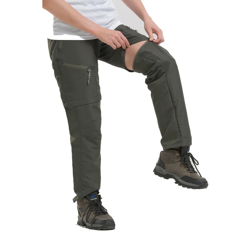 Men's zip-off cargo pants quick-drying convertible for outdoor hiking