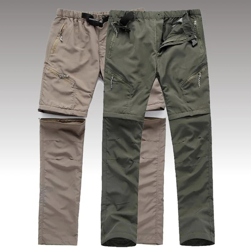 Men's zip-off cargo pants quick-drying convertible for outdoor hiking