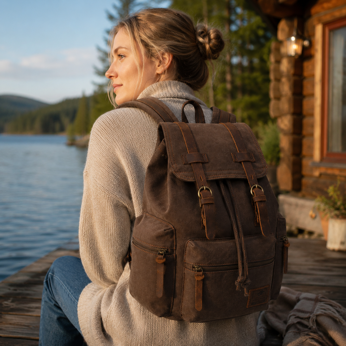 Thrives Outdoor | Rovwick Vintage-Style Drawstring Backpack