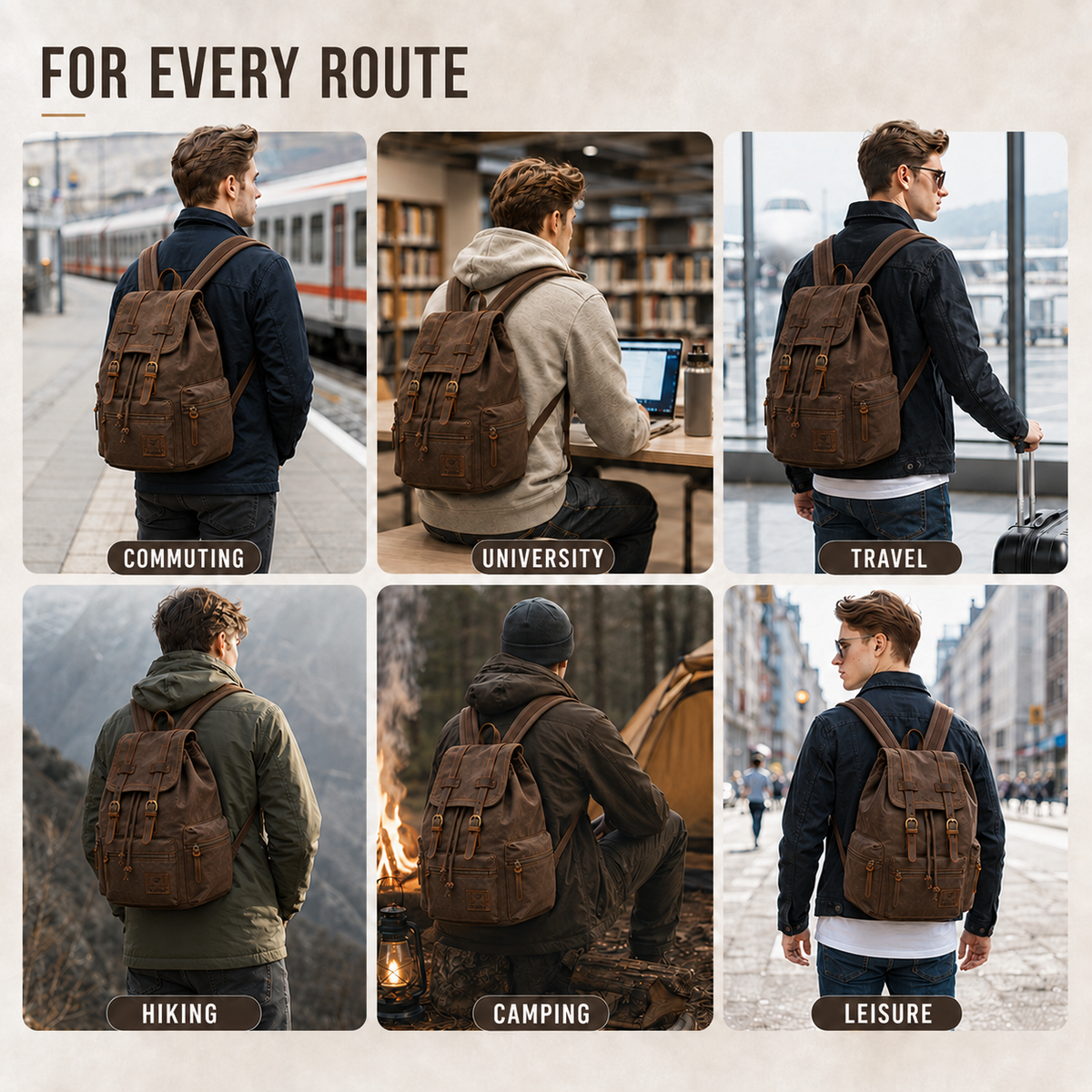 Thrives Outdoor | Rovwick Vintage-Style Drawstring Backpack