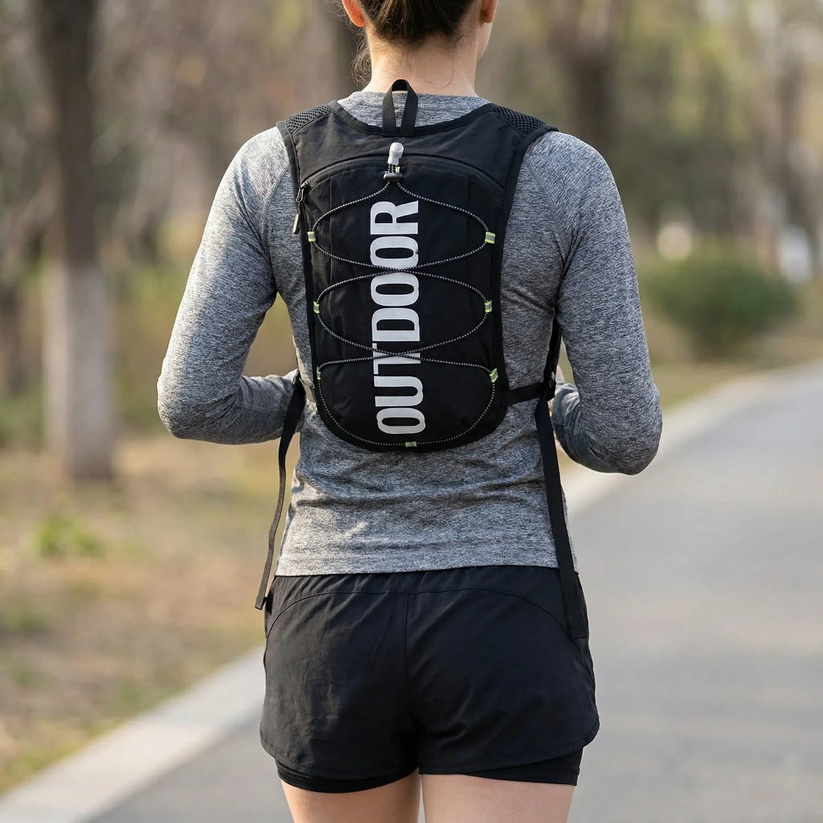 Lightweight running hydration vest with breathable mesh and adjustable straps