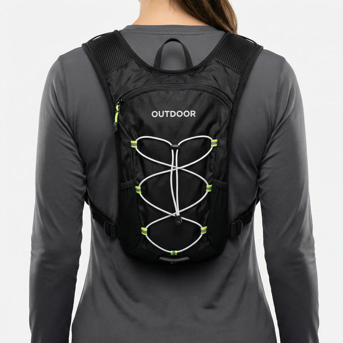 Lightweight running hydration vest with breathable mesh and adjustable straps