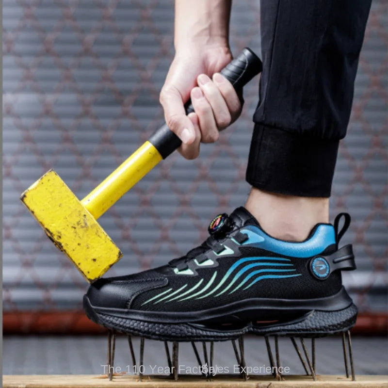 Low profile safety shoes with reinforced toe protection and non-slip sole