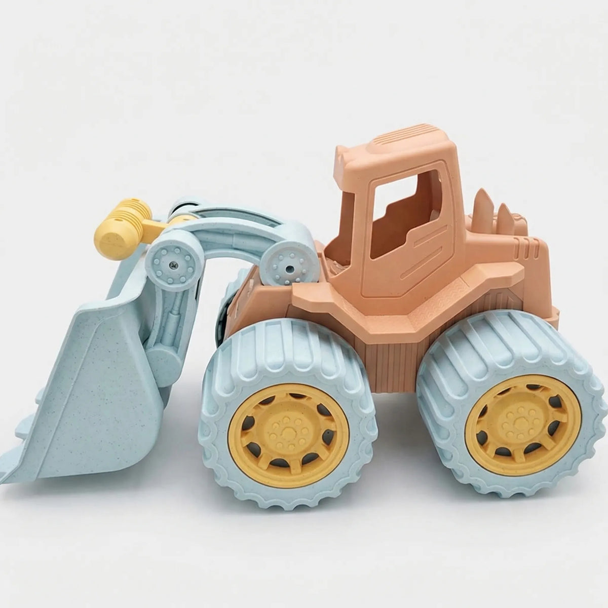 Kids sand digger toy with moving scoop for beach and sandpit play