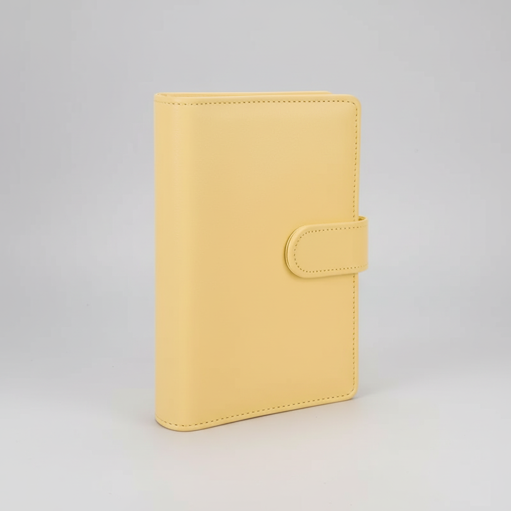 Compact ring binder organiser with cash envelope pockets and zip pouch