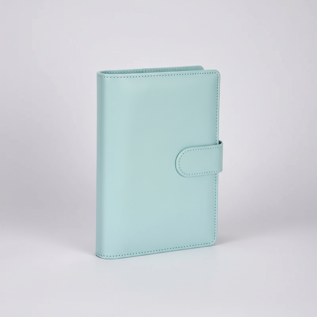 Compact ring binder organiser with cash envelope pockets and zip pouch