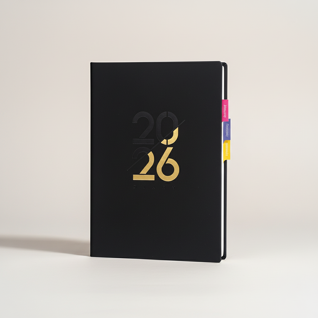 Compact A5 bilingual planner with weekly and monthly pages