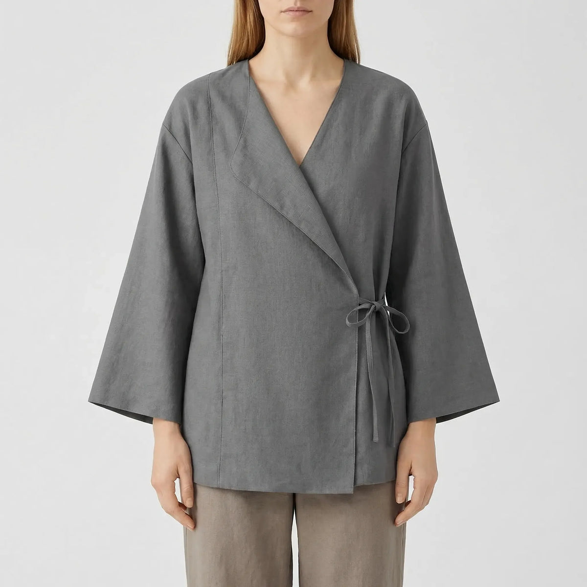 Women's wrap top and wide leg pant co-ord set