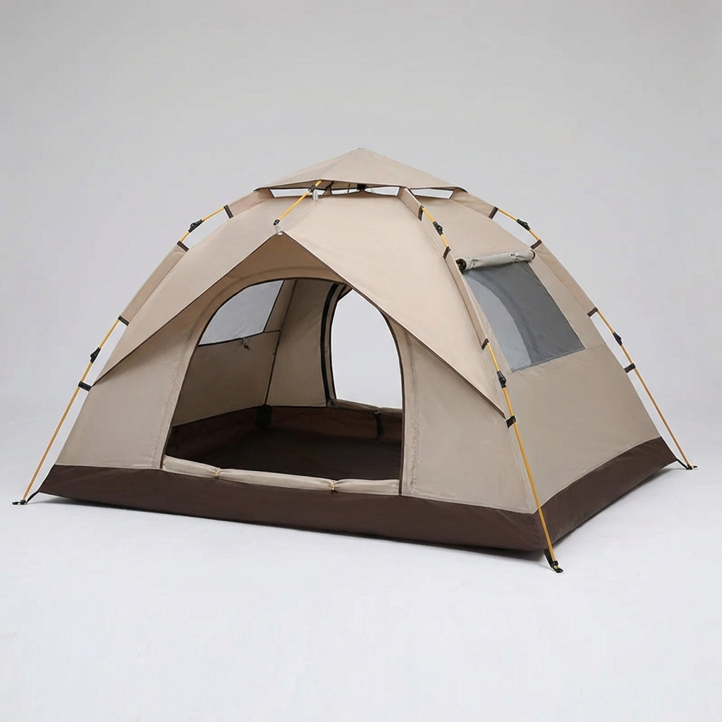 Automatic pop-up camping tent with sun protection and mesh ventilation
