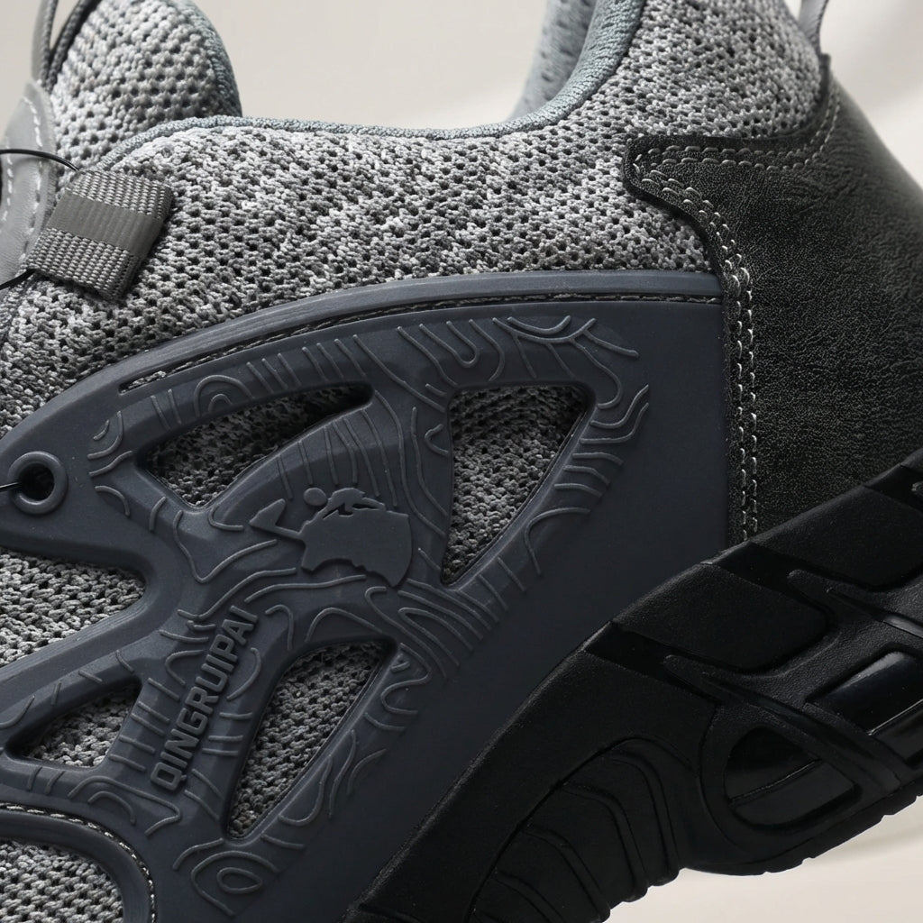 Safety work trainer with reinforced toe protection and non-slip sole