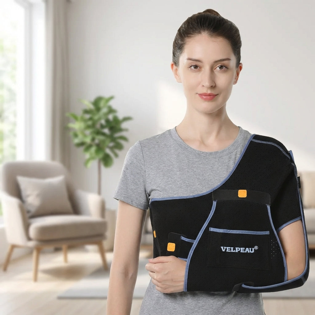 Adjustable shoulder immobiliser sling for injury support
