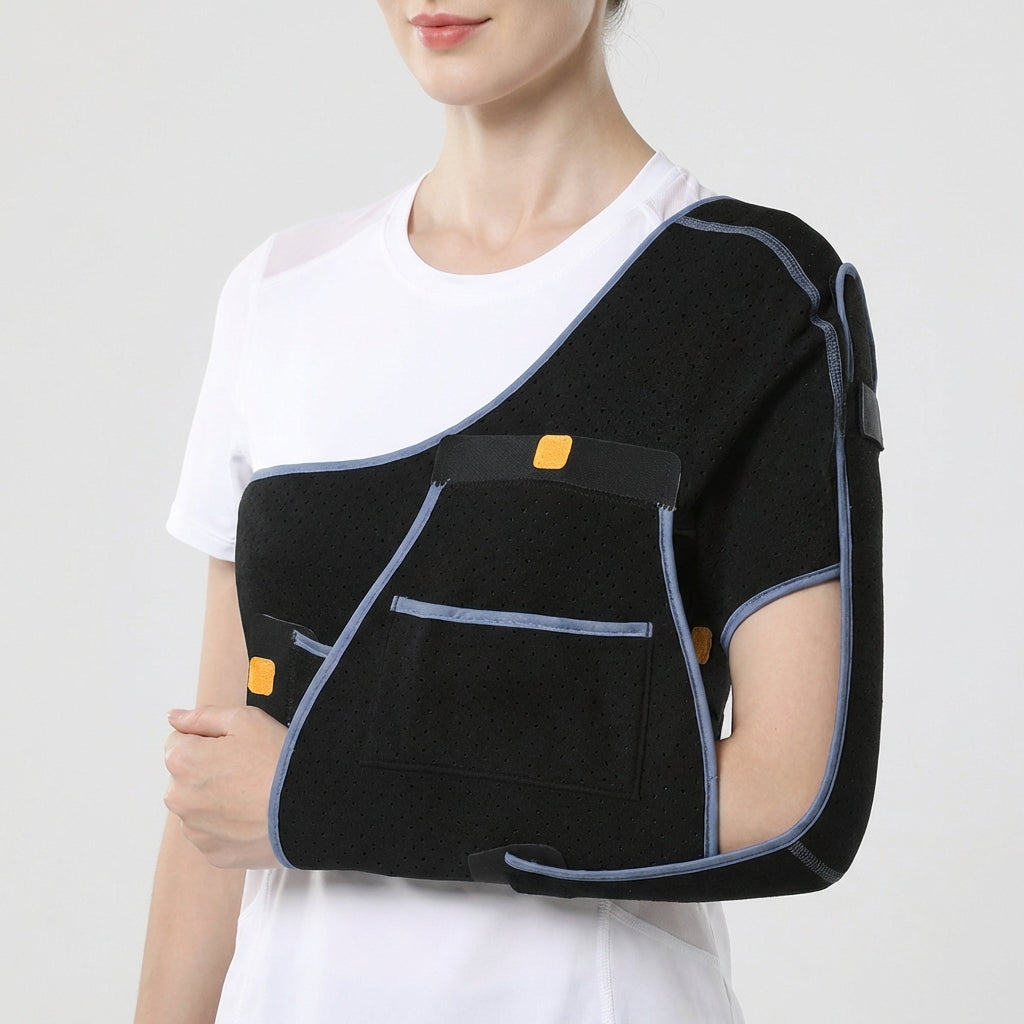 Adjustable shoulder immobiliser sling for injury support