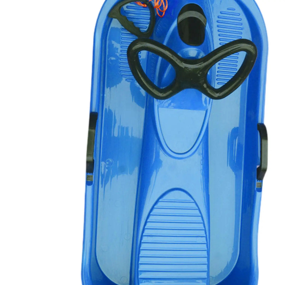 Kids steerable snow sled with dual side handles and stable seating