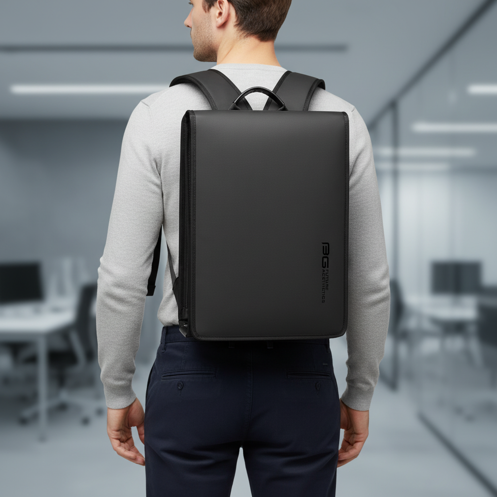 Slim business backpack water-resistant with padded laptop compartment